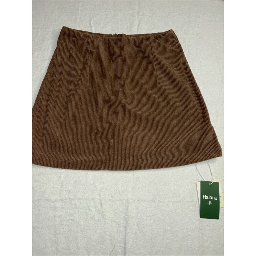 Halara High Waisted Zipper Mini Corduroy Skirt In Cocoa Brown